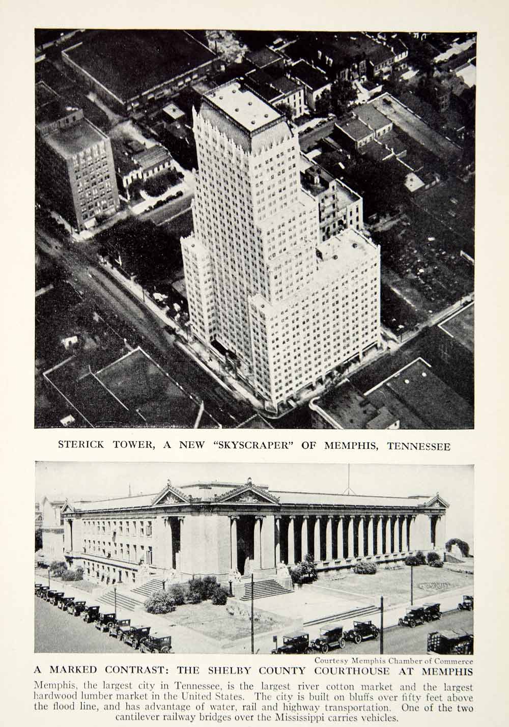 1938 Print Sterick Building Memphis Tennessee USA Shelby County Courthouse XGGD5