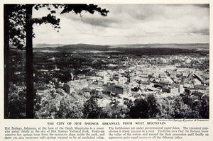 1938 Print Hot Springs Arkansas USA Cityscape Ozark Mountains Scenic XGGD5