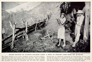 1938 Print Jivaro Indigenous Peoples Hunter Blowgun Peru Ecuador South XGGD5