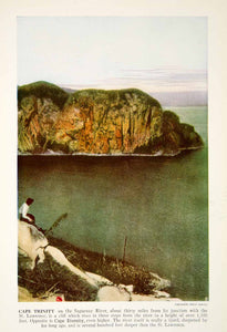 1938 Color Print Cape Trinity Eternity Saguenay River Quebec Canada XGGD5