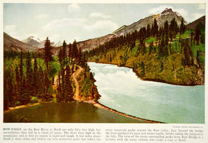 1938 Color Print Bow River Waterfall Banff National Park Alberta Canada XGGD5
