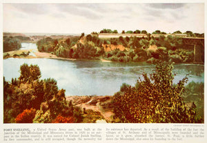 1938 Color Print Fort Snelling Minnesota Mississippi River Hennepin County XGGD5