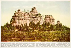 1938 Color Print Castle Rocks Formation Camp Douglas Wisconsin USA XGGD5