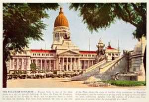 1938 Color Print Palace National Congress Buenos Aires Argentina South XGGD5