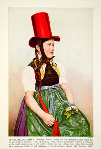 1938 Color Print Portrait German Girl Black Forest Elze Valley Europe XGGD5