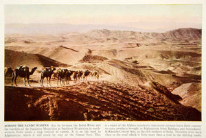 1938 Color Print Gomal Pass Mountain Desert Sand Dune Landscape Camel XGGD5