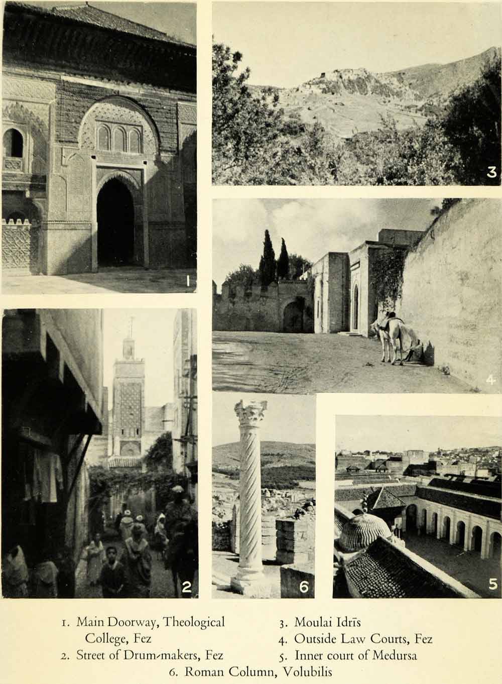 1936 Halftone Print Theological College Law Courts Moulai Idris Fez Morocco XGH1