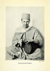1936 Halftone Print Philip Thornton Costume Fez Morocco Musician Dr'bughka XGH1