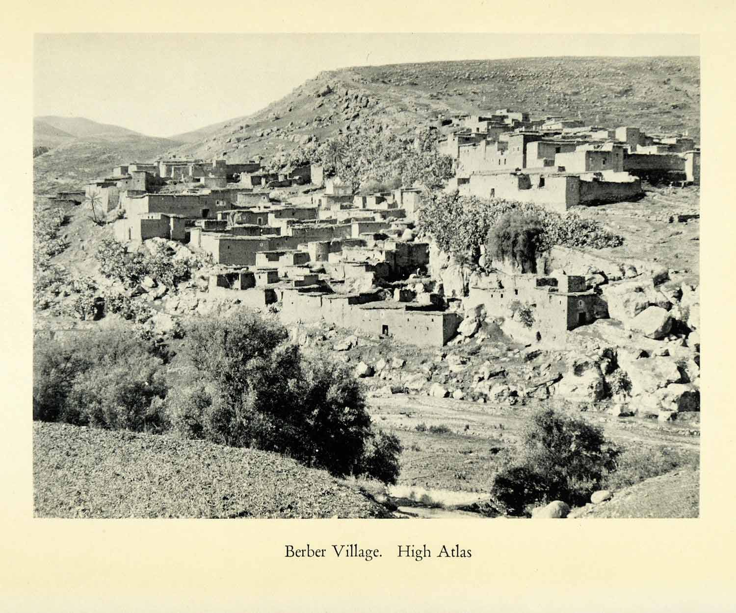 1936 Halftone Print Berber Village Architecture Africa High Atlas Morocco XGH1
