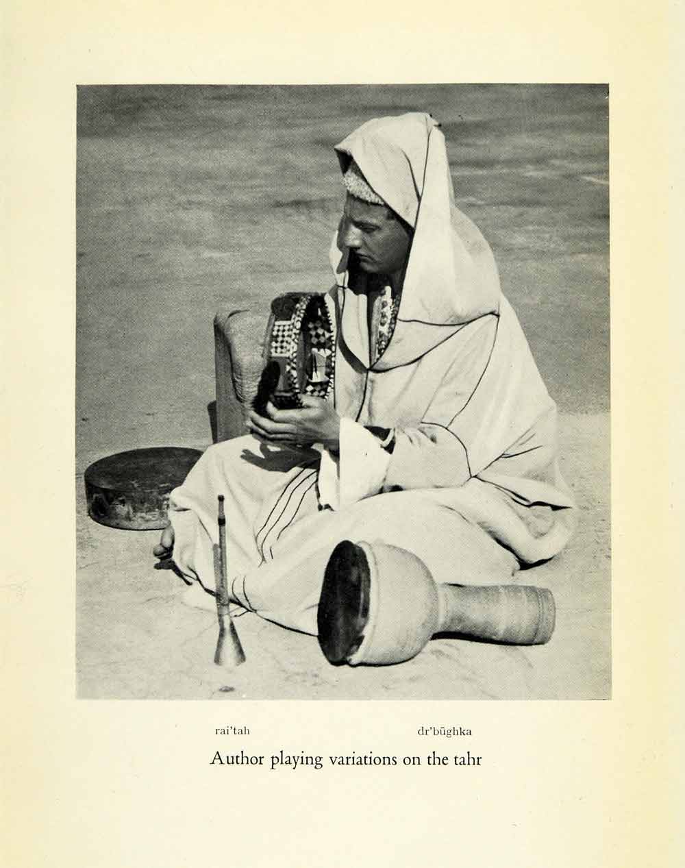 1936 Halftone Print Philip Thornton Musician Instrument Costume Morocco XGH1