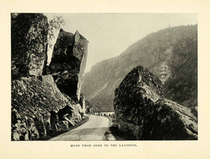 1896 Halftone Print Odda Norwegian Road Norway Latefoss Waterfall Landscape XGH3