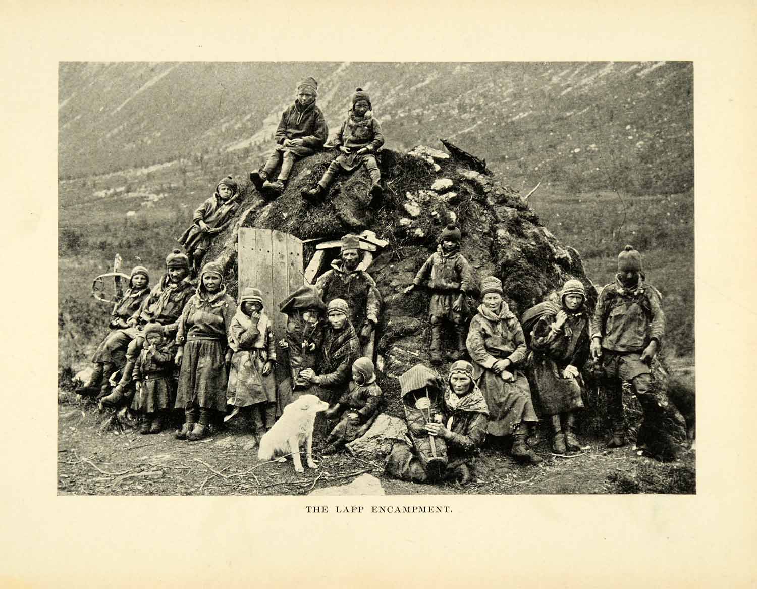 1896 Halftone Print Laplander Norway Encampment Hut Natives Historic Image XGH3