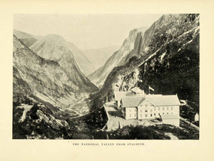 1896 Halftone Print Naerodal Gorge Norway Stalheim Natural History XGH3
