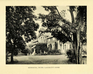 1927 Halftone Print Marbacks Selma Lagerlof's Home Author Sweden House XGH4