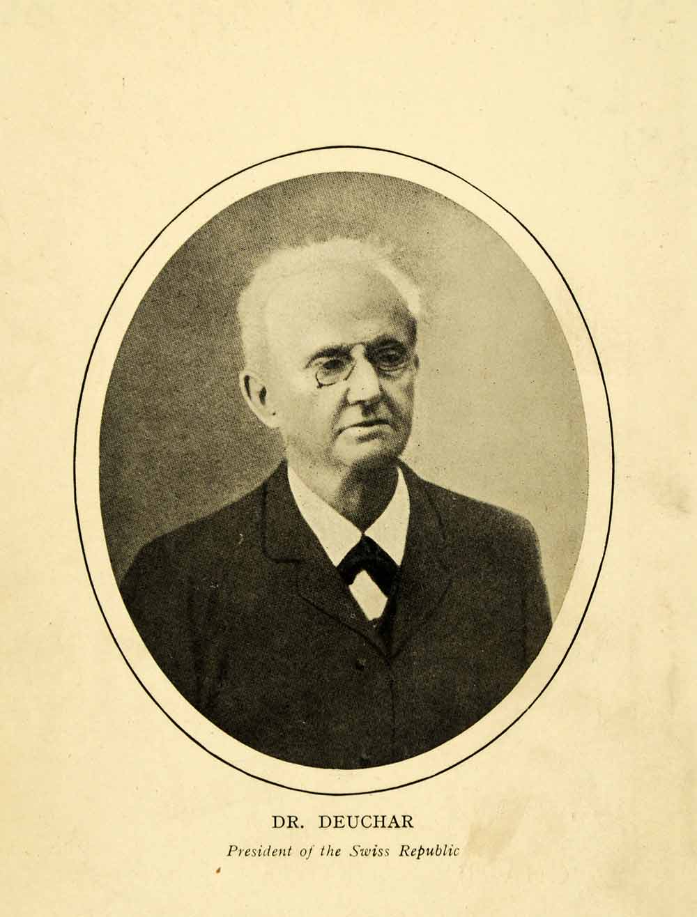 1910 Halftone Print Dr Deuchar President Swiss Republic Portrait XGH5