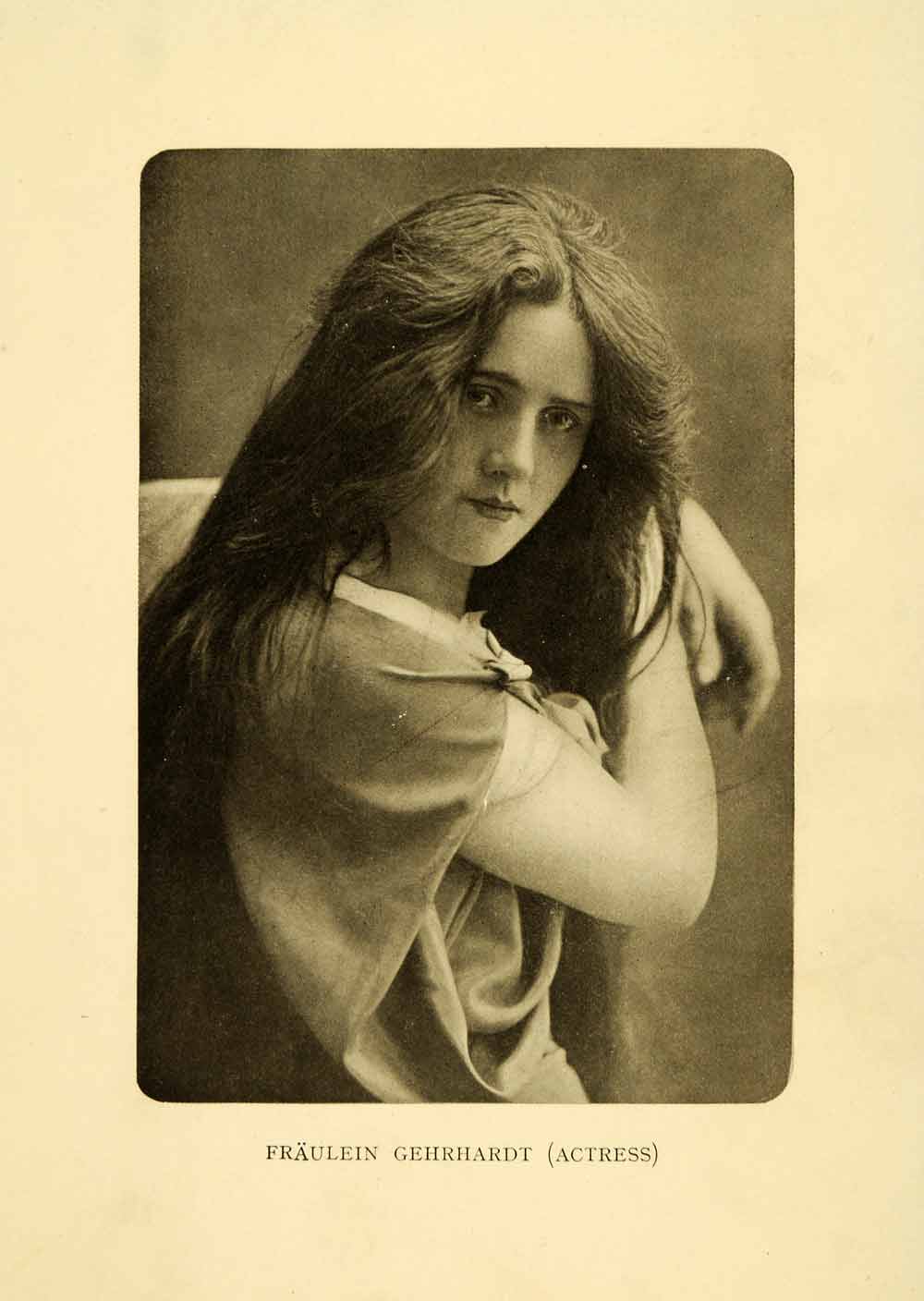 1910 Halftone Print Fraulein Gehrhardt Swiss Actress Portrait Female Gaze XGH5