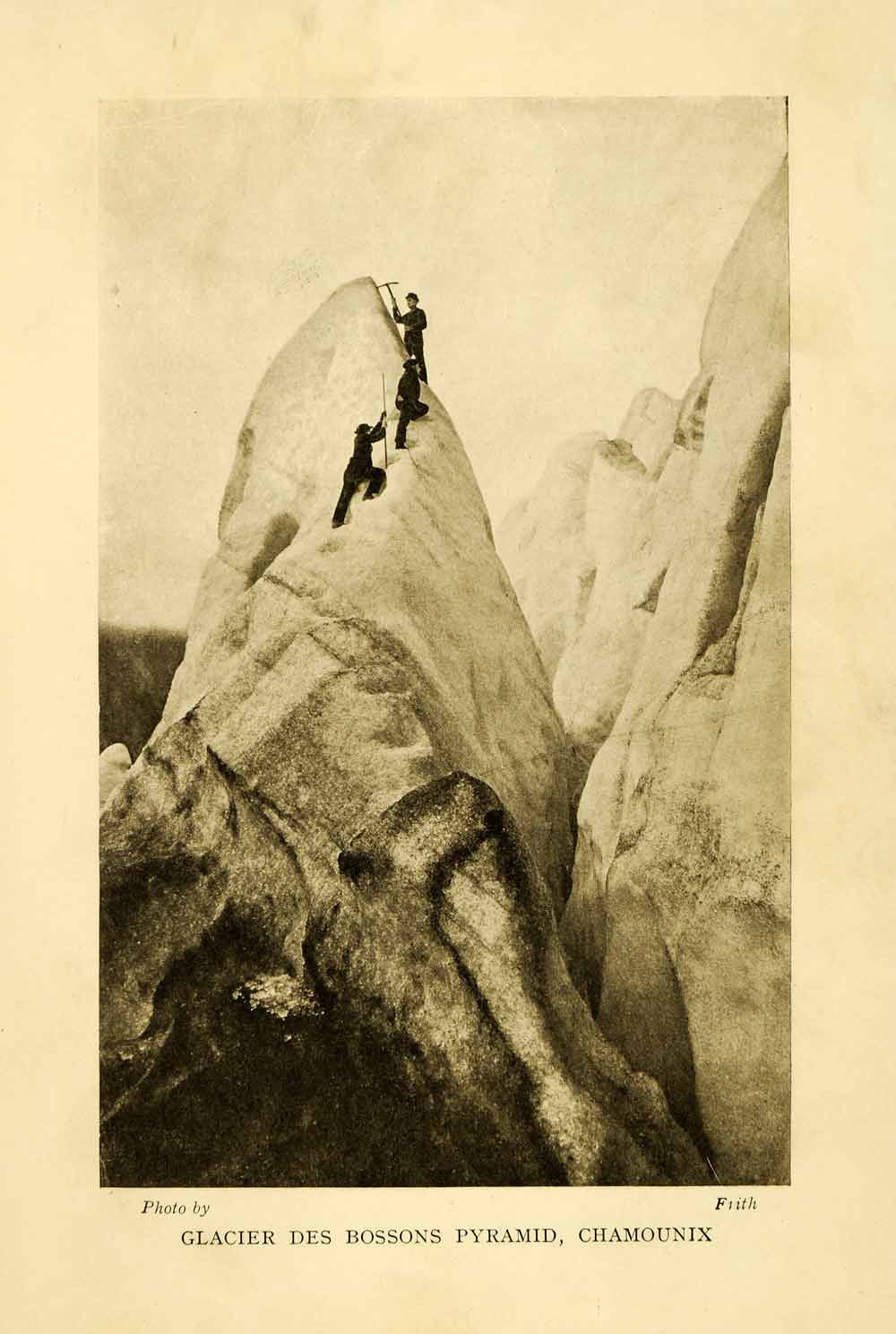 1910 Halftone Print Swiss Alp Glacier Des Bossons Pyramid Chamounix Ice XGH5