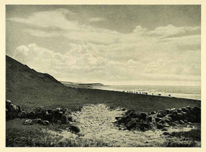 1949 Print Sejro Bay Ordrups Ness Denmark Coastal Beach Landscape Historic XGH9