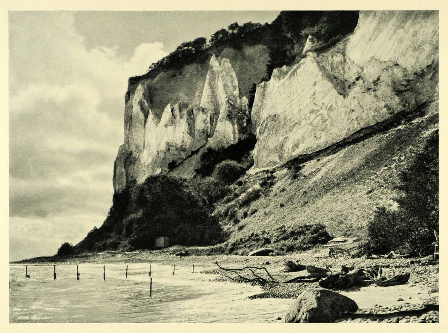 1949 Print Mons Klint Greyback Moen Cliff Denmark Natural History Landscape XGH9