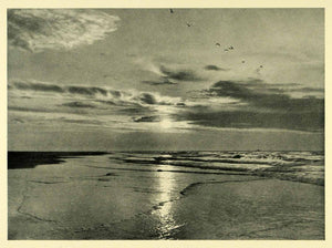 1949 Print Shaw Shetland Island Unst Denmark Coastal Seascape Sunset Ocean XGH9