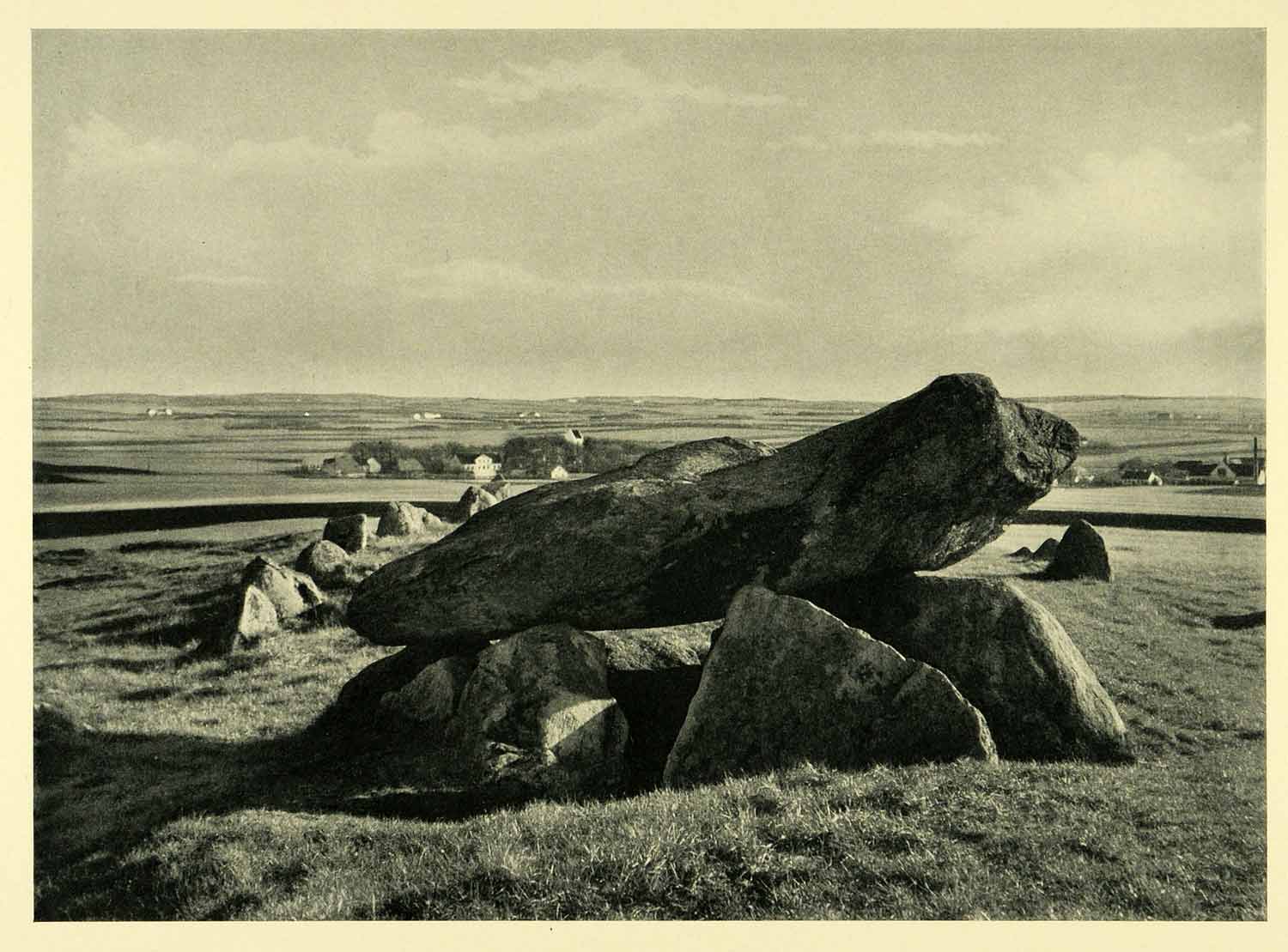 1949 Print Aalborg Jutland Denmark Neolithic Stones Rock Formation Ancient XGH9