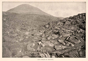 1904 Print Lava Filed Vesuvius Italy Cinder Cone Volcano Ash Mountain XGHA3