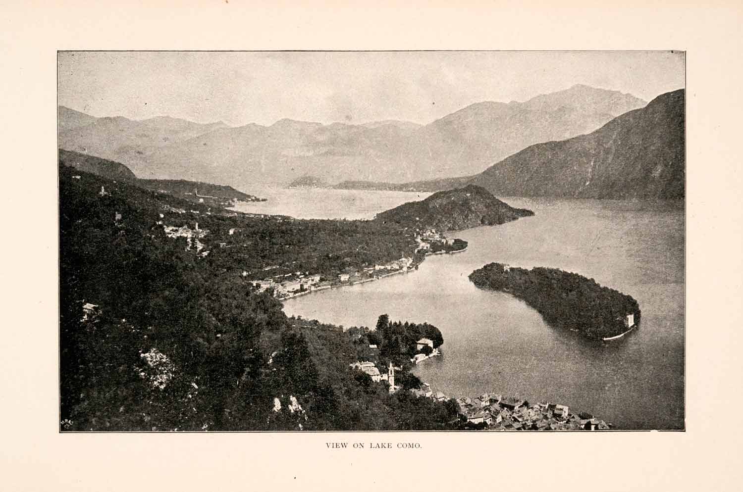 1904 Print Lake Como Lombardy Italy Europe Landscape River Mountain XGHA3