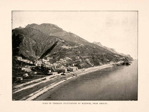 1904 Print Plan Terrace Cultivation Majorie Amalfi Landscape Beach XGHA3