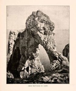1904 Print Arco Naturale Capri Italy Natural Arch Paleolithic Limestone XGHA3