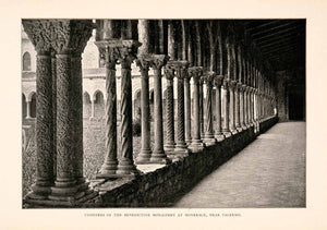 1904 Print Cloisters Benedictine Monastery Monreale Palermo Italy Columns XGHA3