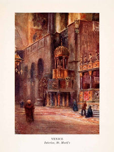 1911 Print Interior Saint Marks Cathedral Venice Italy William Wiehe XGHA4