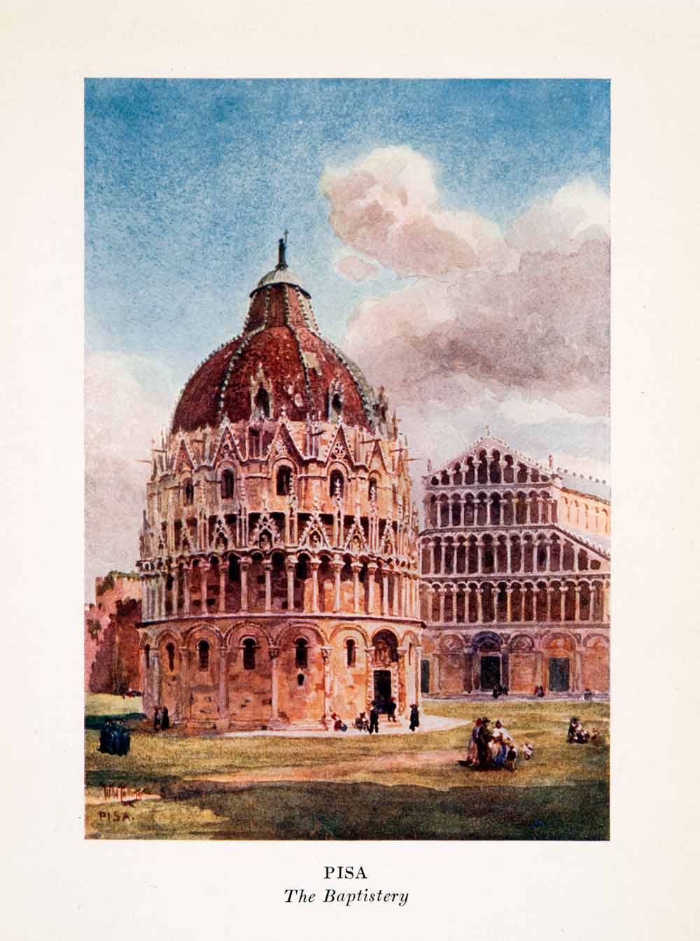 1911 Print Pisa Baptistery Saint John Italy William Wiehe Collins XGHA4