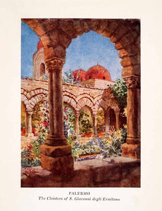 1911 Print Cloisters San Giovanni Eremiti Palermo Italy William Wiehe XGHA4