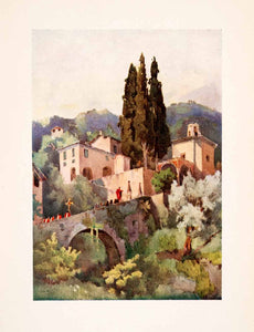 1908 Print Lady Peace Como Lake Italy Religious Procession Ella Du Cane XGHA5