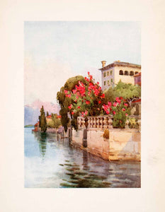 1908 Print d'Orta Lake Italy Terrace Botanical Garden Ella Du Cane XGHA5