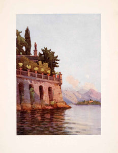 1908 Print Lake Maggiore Italy Terrace Wall Landscape Ella Du Cane Artwork XGHA5