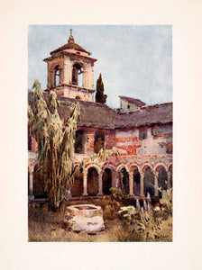 1908 Print Chiostro di Piona Church Water Well Ella Du Cane Religious XGHA5