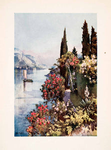 1908 Print Villa Giulia Lake Como Botanical Garden Landscape Ella Du Cane XGHA5