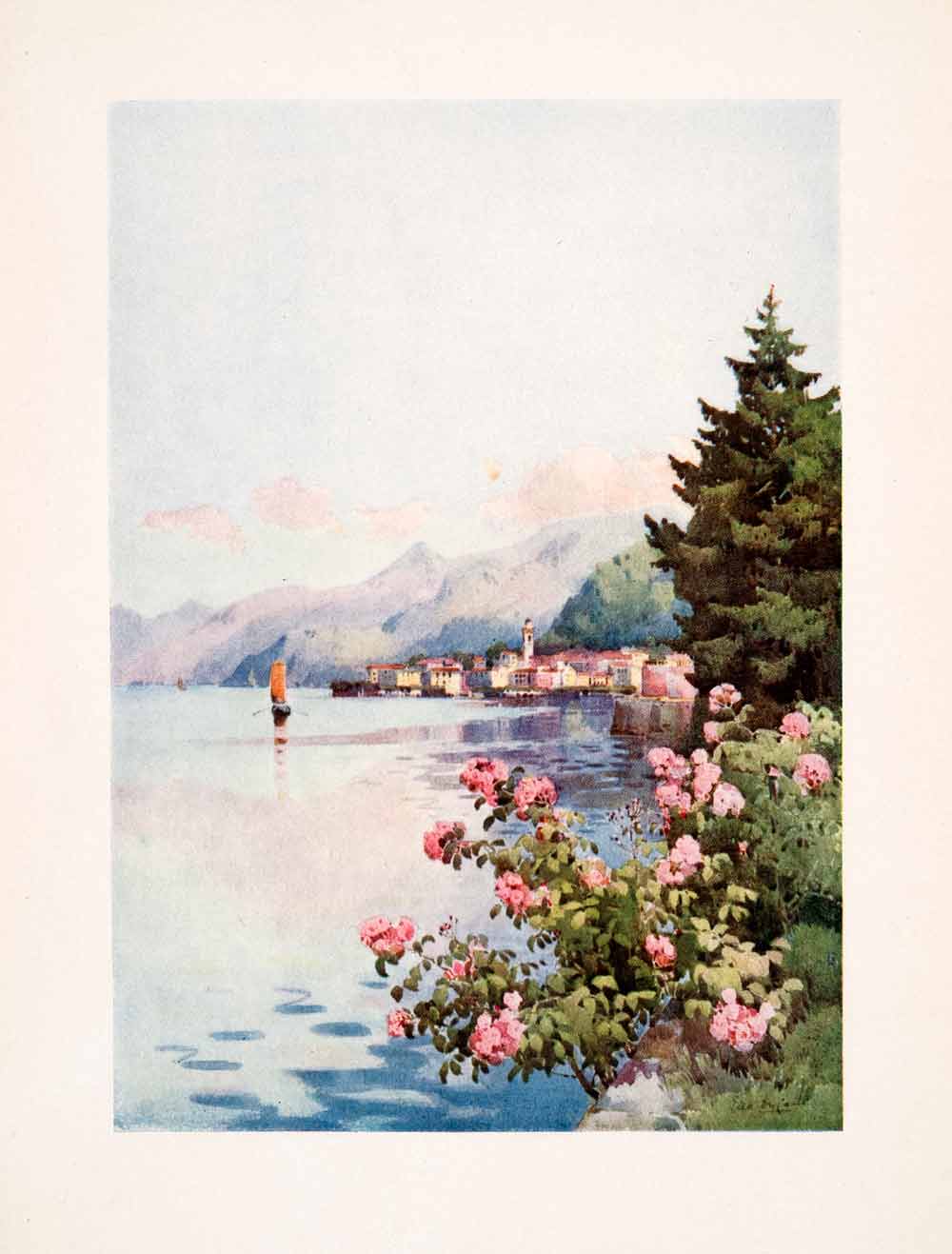 1908 Print Bellagio Villa Melzi Lago Lake Como Landscape Italy Ella Du XGHA5