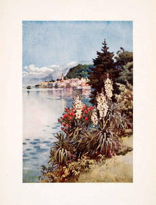 1908 Print Melzi Lake Como Yucca Italy Cityscape Landscape Ella Du Cane XGHA5