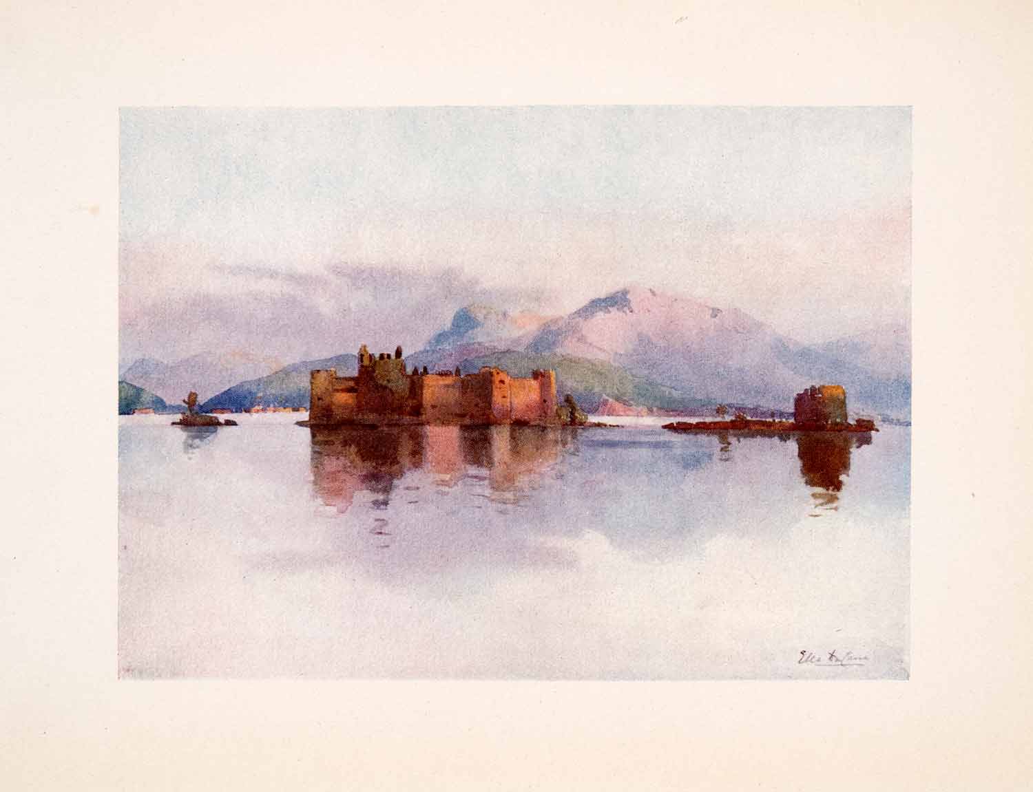 1908 Print Cannero Rivera Lake Maggiore Italy Island Landscape Ella Du XGHA5