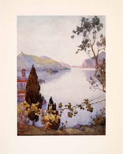1908 Print Lake Lago d'Iseo Italy Italian Landscape Ella Du Cane Artwork XGHA5