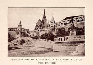 Halftone Print Fisherman's Bastion Budapest Architecture Danube River XGHA7