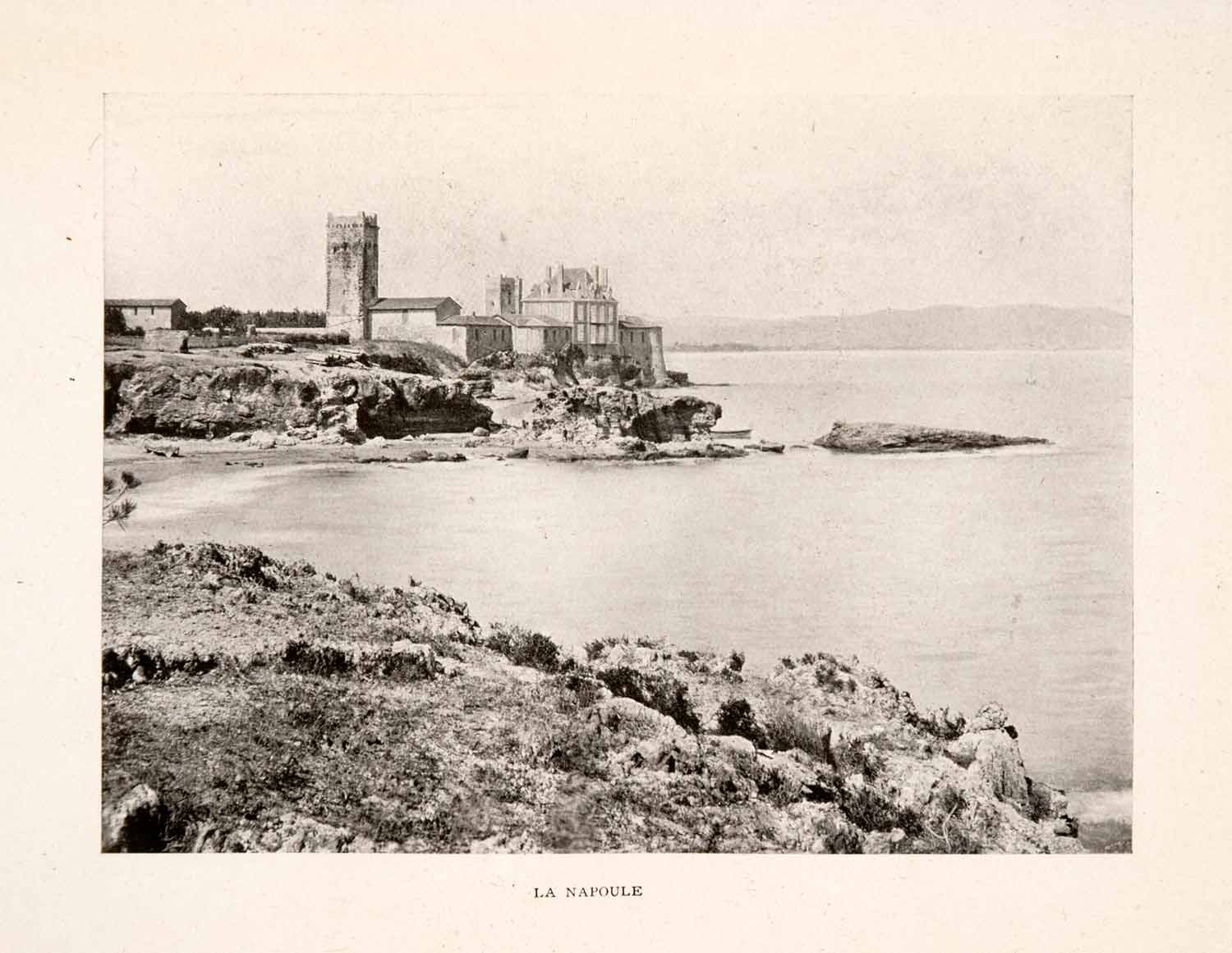 1905 Halftone Print Chateau de la Napoule France Riviera Castle Historic XGHA8