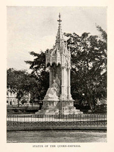 1903 Print Bombay Mumbai India Queen Empress Sculpture Royal Historic XGHB2