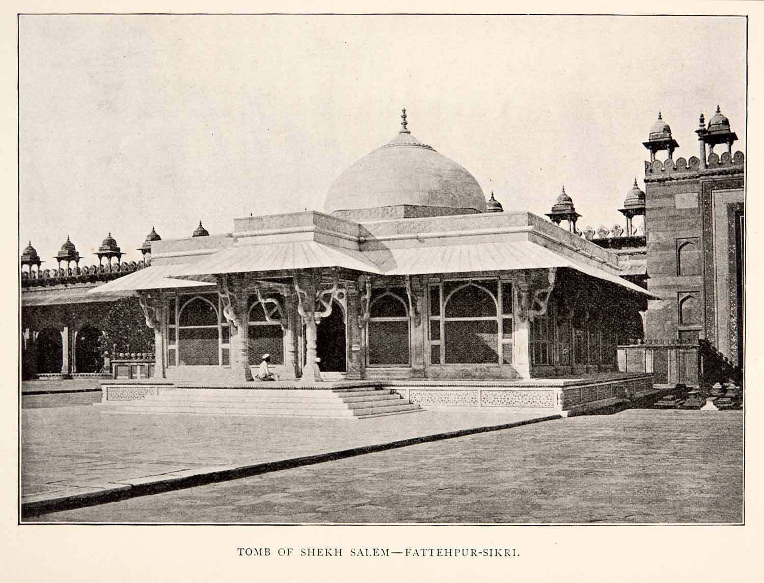 1903 Print Tomb Sheikh Salim Chishti Mughal Architecture India Mausoleum XGHB2
