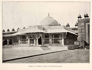 1903 Print Tomb Sheikh Salim Chishti Mughal Architecture India Mausoleum XGHB2