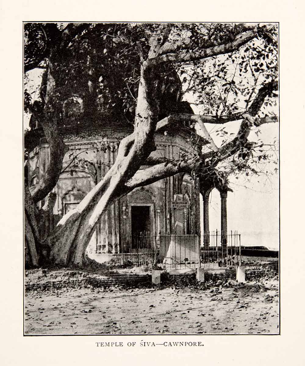 1903 Print Shiva Temple Siva Cawnpore Kanpur Uttar Pradesh India Historic XGHB2