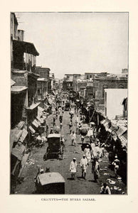 1903 Print Burrabazar Kolkata India Marketplace Bazaar Cityscape Historic XGHB2