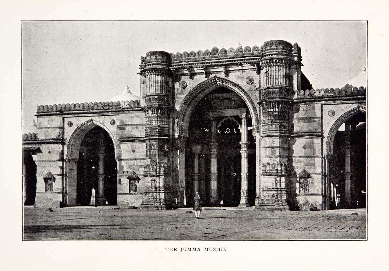 1903 Print 16th Century Jama Masjid Mosque Delhi India Historic Image XGHB2